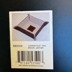 NWT brown leather change tray